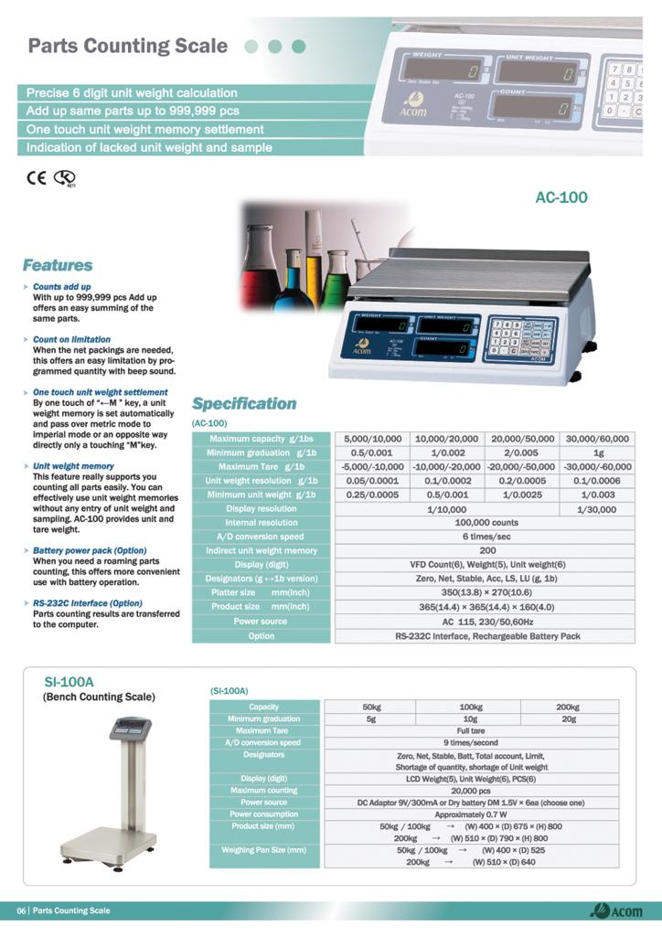 Acom Price computing scale - model AC-100 no-pole